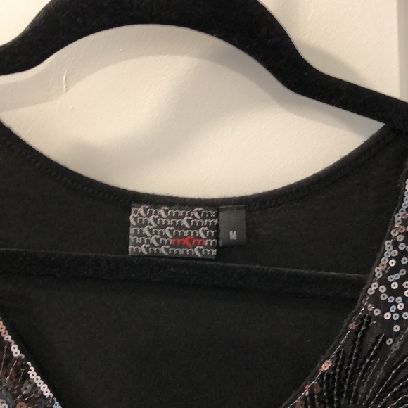 Medium black embellished tank top with fitted waist - Picture 3 of 3